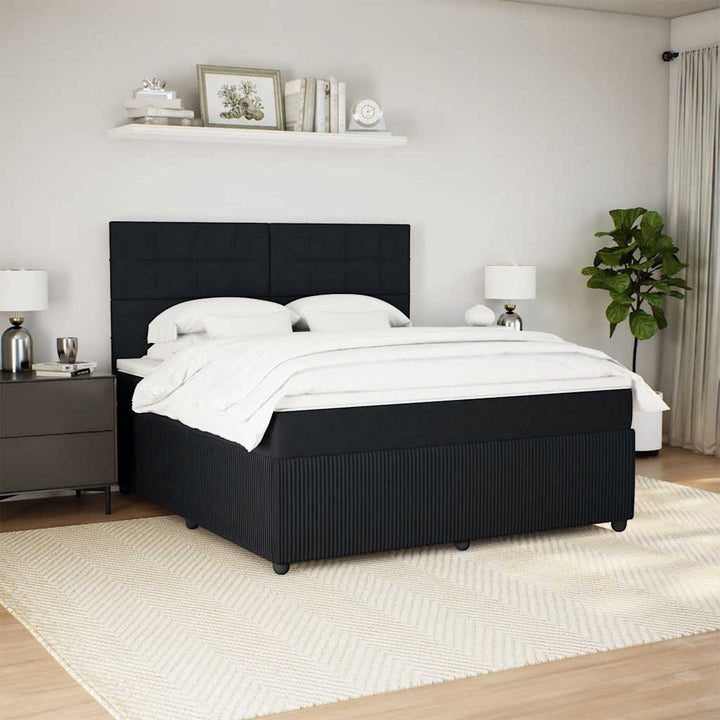kontinentalseng med madras 180x200 cm fløjl sort