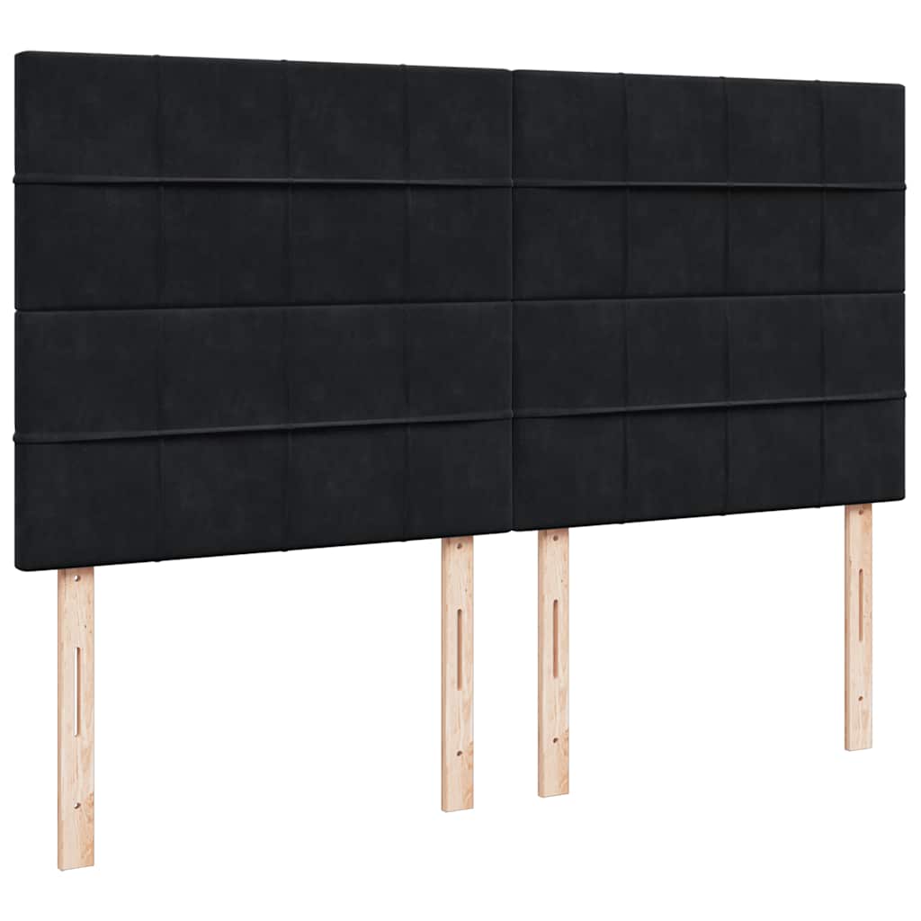 kontinentalseng med madras 180x200 cm fløjl sort