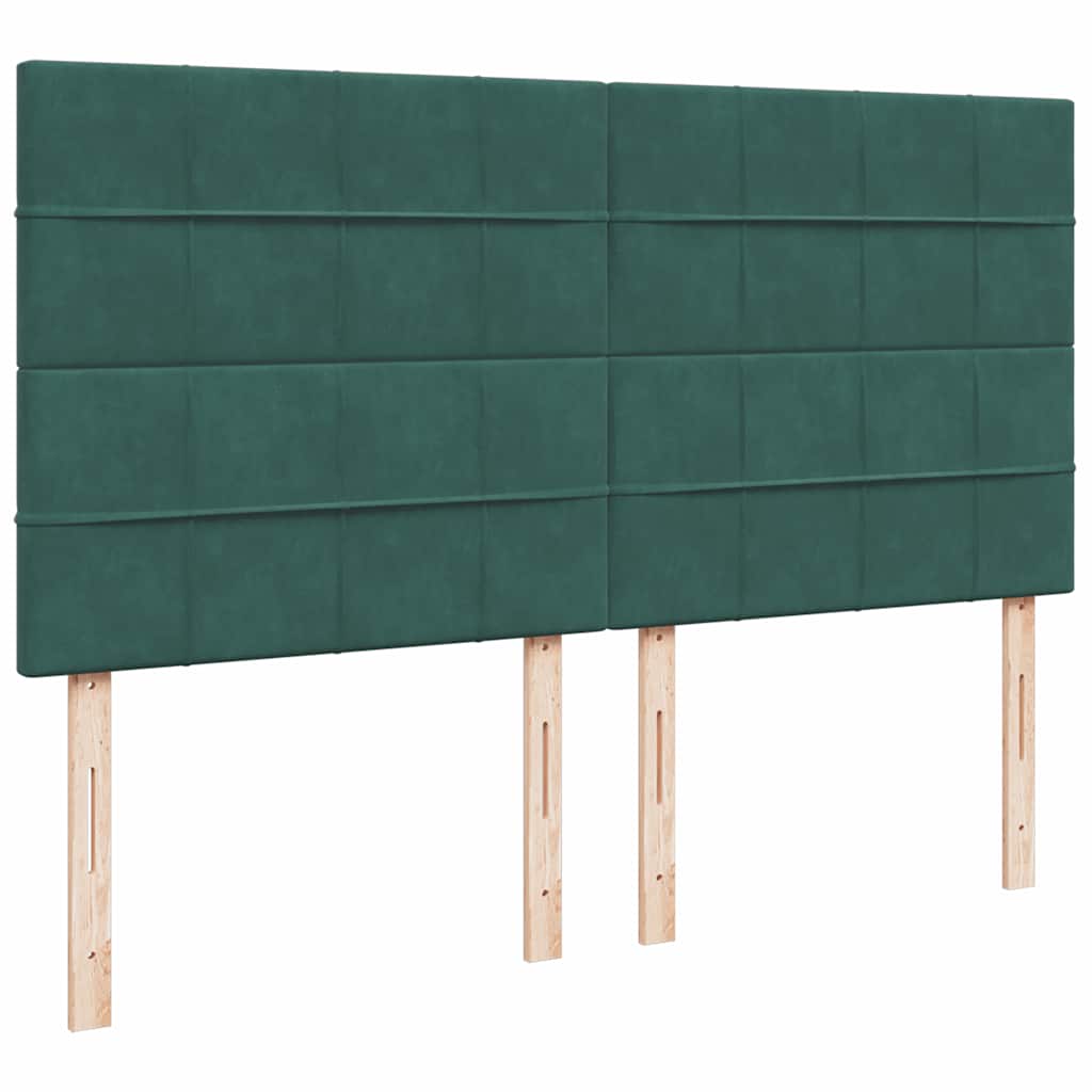 kontinentalseng med madras 180x200 cm fløjl mørkegrøn