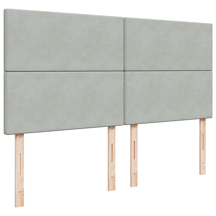 kontinentalseng med madras 200x200 cm fløjl lysegrå