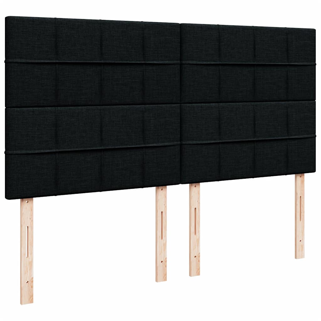 kontinentalseng med madras 200x200 cm fløjl sort