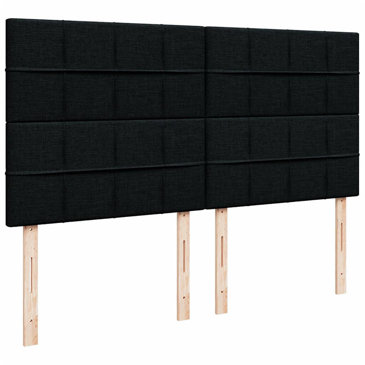 kontinentalseng med madras 200x200 cm fløjl sort