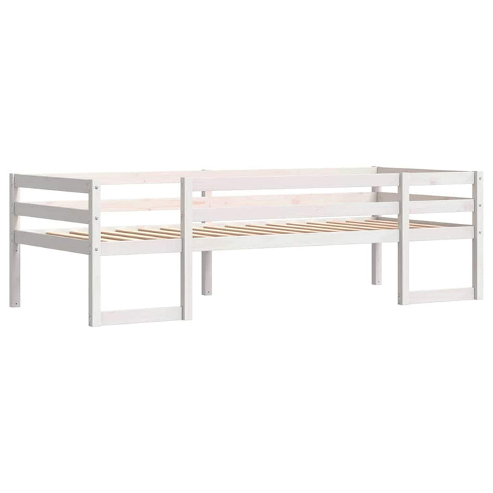 sengeramme til juniorseng 90x190 cm massivt fyrretræ hvid