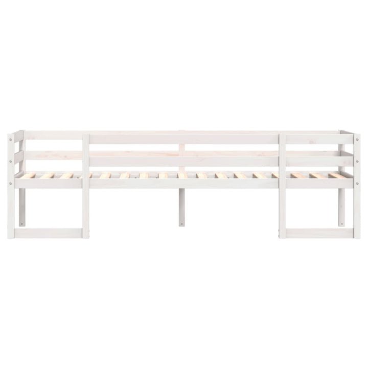 sengeramme til juniorseng 90x190 cm massivt fyrretræ hvid