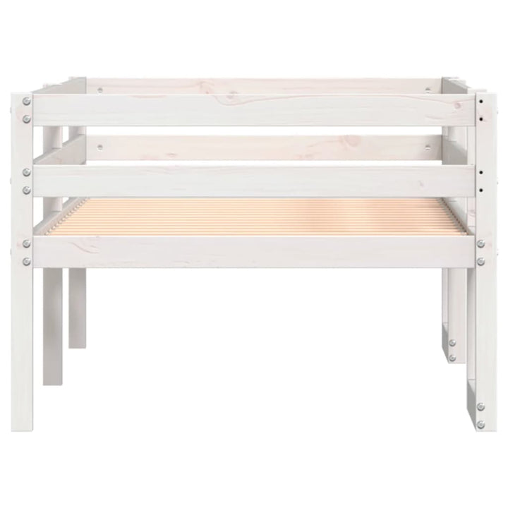 sengeramme til juniorseng 90x190 cm massivt fyrretræ hvid