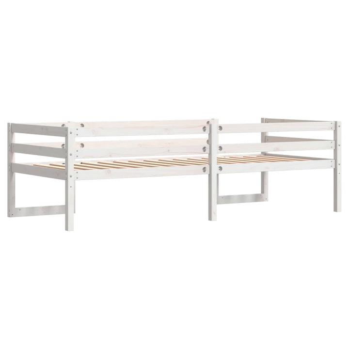 sengeramme til juniorseng 90x190 cm massivt fyrretræ hvid