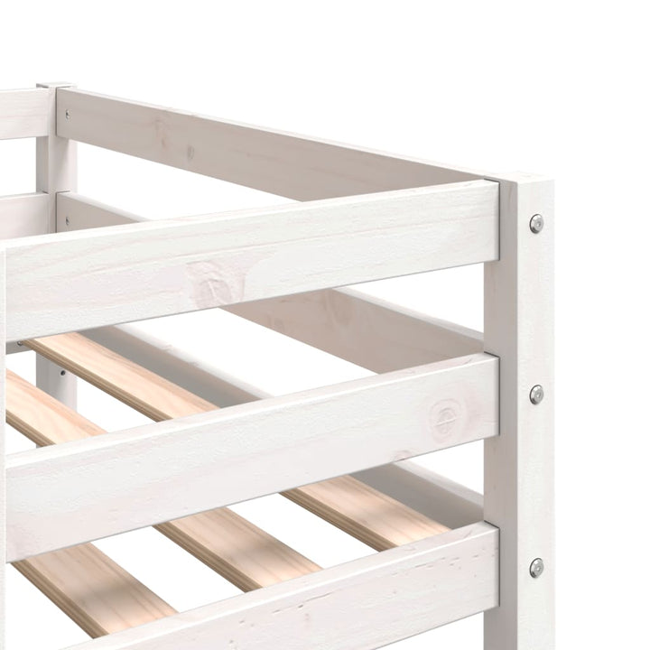 sengeramme til juniorseng 90x190 cm massivt fyrretræ hvid