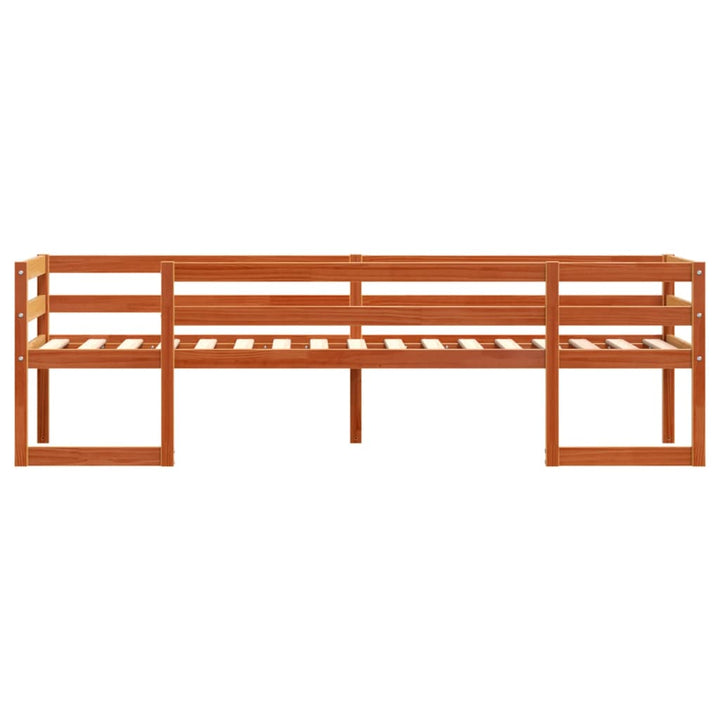 sengeramme til juniorseng 90x190 cm massivt fyrretræ gyldenbrun