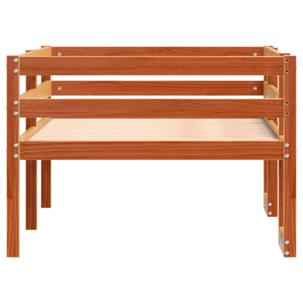 sengeramme til juniorseng 90x190 cm massivt fyrretræ gyldenbrun