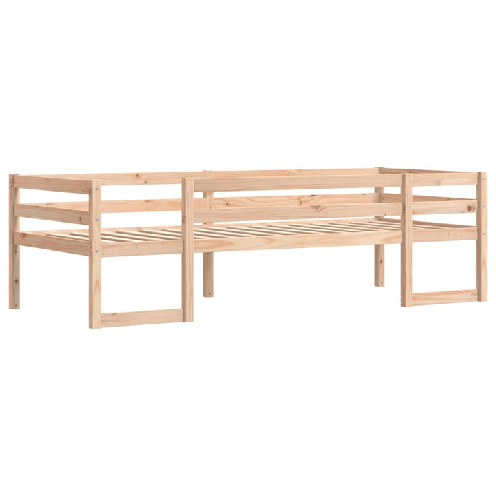 sengeramme til juniorseng 75x190 cm massivt fyrretræ sort