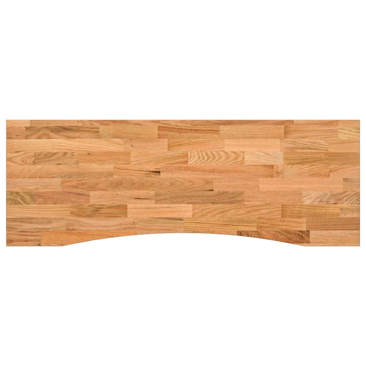 bordplade 140x50x2,5 cm massivt egetræ rektangulær lysebrun
