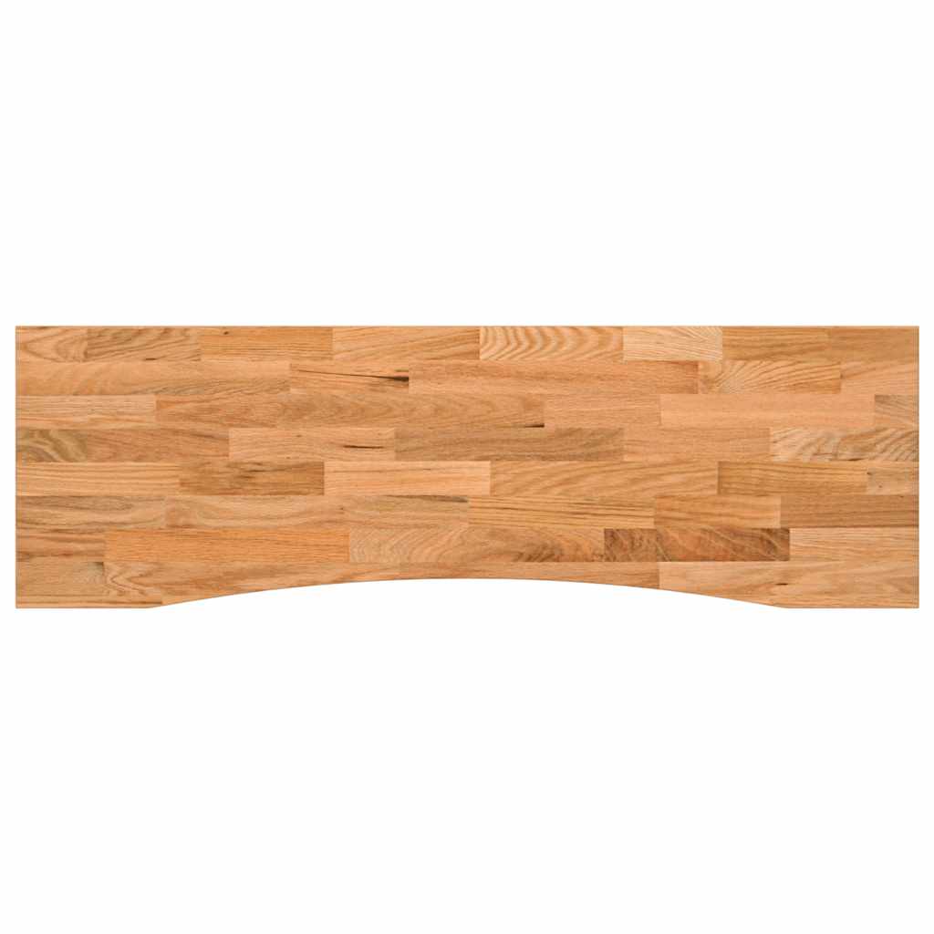 bordplade 160x50x2,5 cm massivt egetræ rektangulær lysebrun