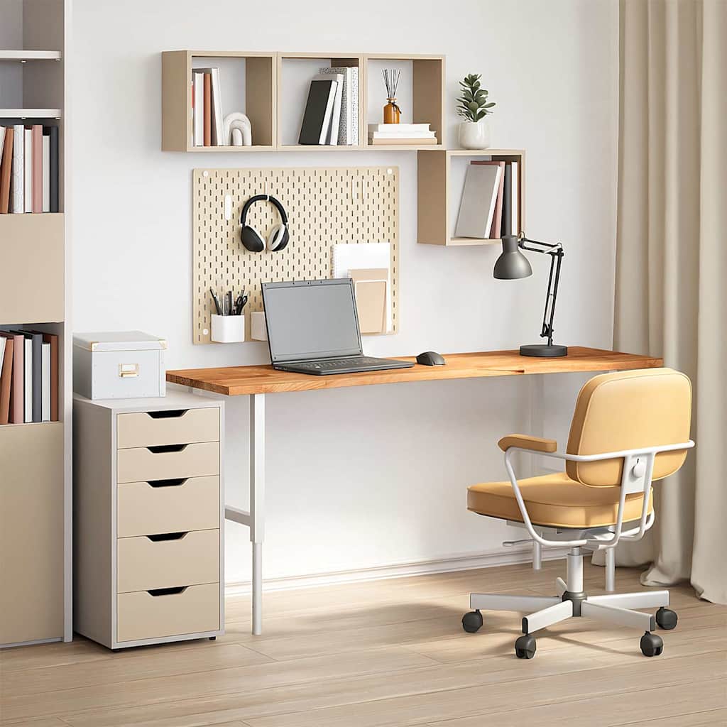bordplade 160x50x2,5 cm massivt egetræ rektangulær lysebrun