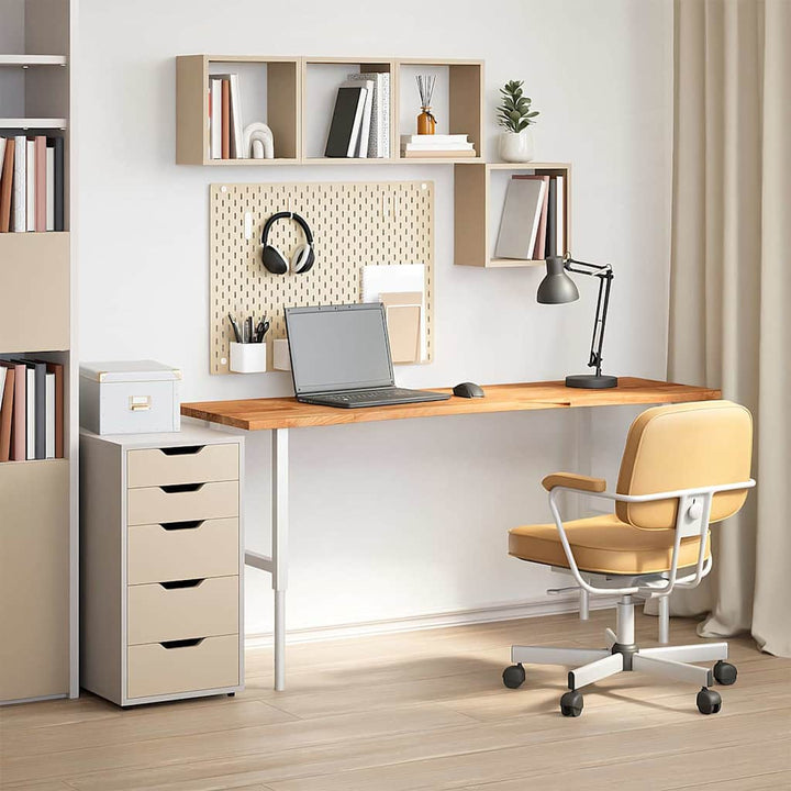 bordplade 160x50x2,5 cm massivt egetræ rektangulær lysebrun