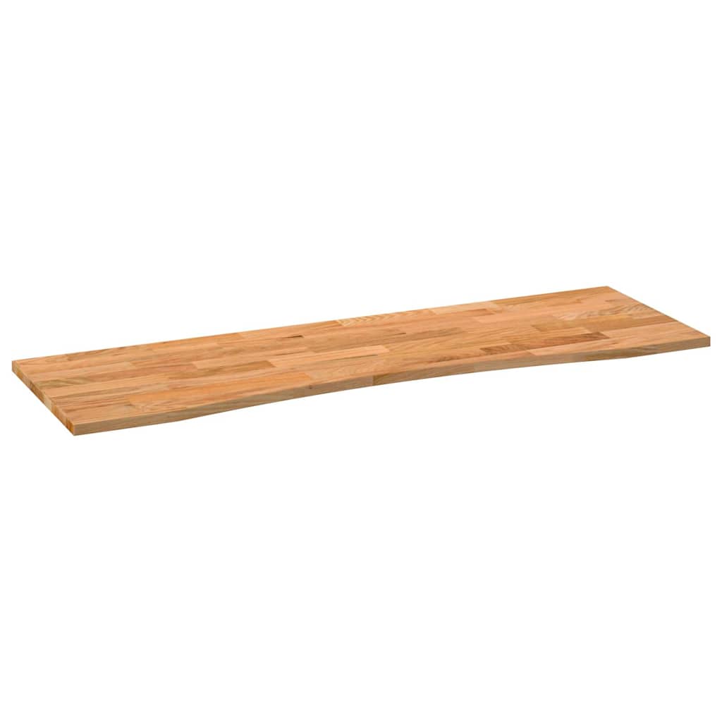 bordplade 160x50x2,5 cm massivt egetræ rektangulær lysebrun