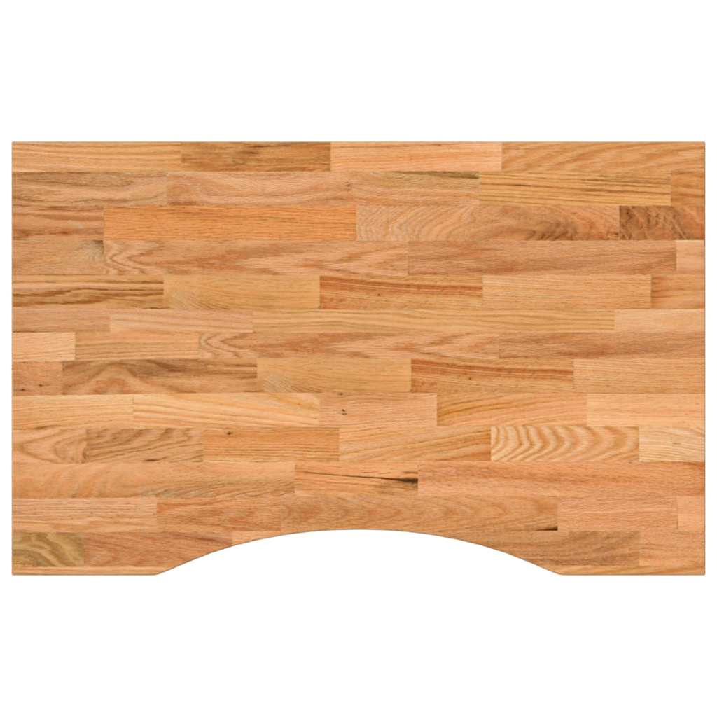 bordplade 80x60x2,5 cm massivt egetræ rektangulær lysebrun
