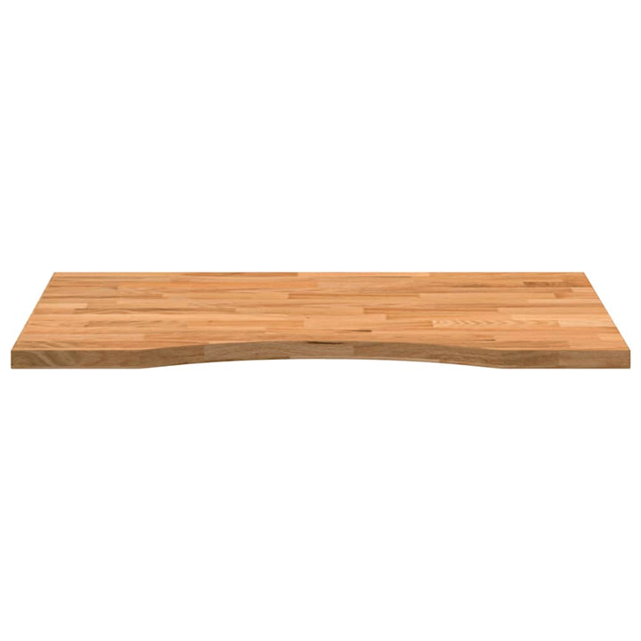 bordplade 80x60x2,5 cm massivt egetræ rektangulær lysebrun