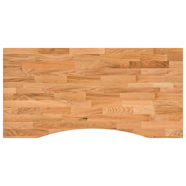 bordplade 100x60x2,5 cm massivt egetræ rektangulær lysebrun