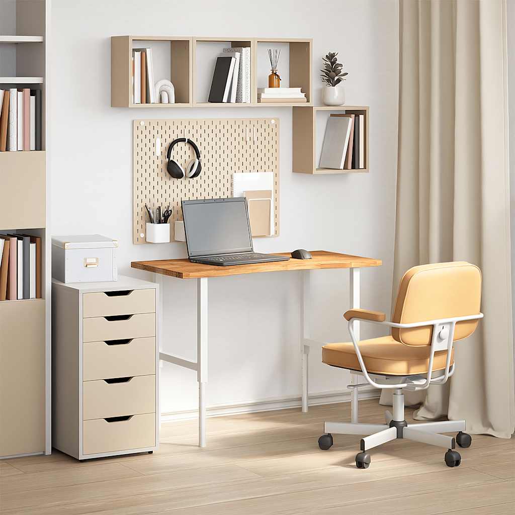 bordplade 100x60x2,5 cm massivt egetræ rektangulær lysebrun