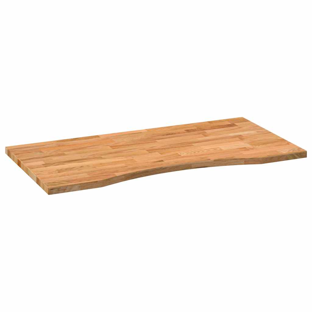bordplade 100x60x2,5 cm massivt egetræ rektangulær lysebrun