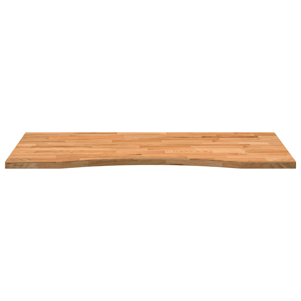 bordplade 100x60x2,5 cm massivt egetræ rektangulær lysebrun