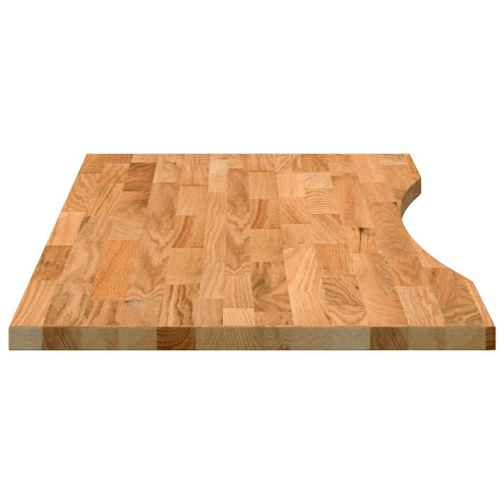 bordplade 100x60x2,5 cm massivt egetræ rektangulær lysebrun