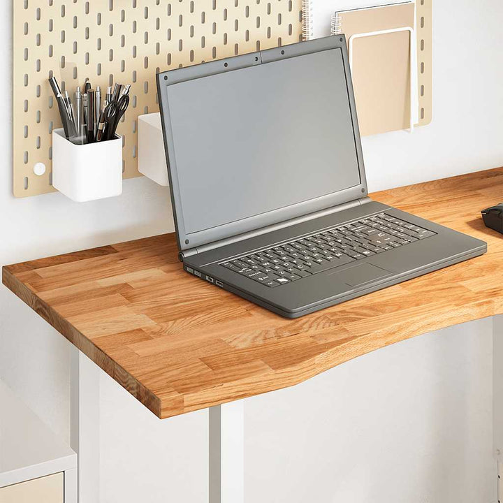 bordplade 100x60x2,5 cm massivt egetræ rektangulær lysebrun