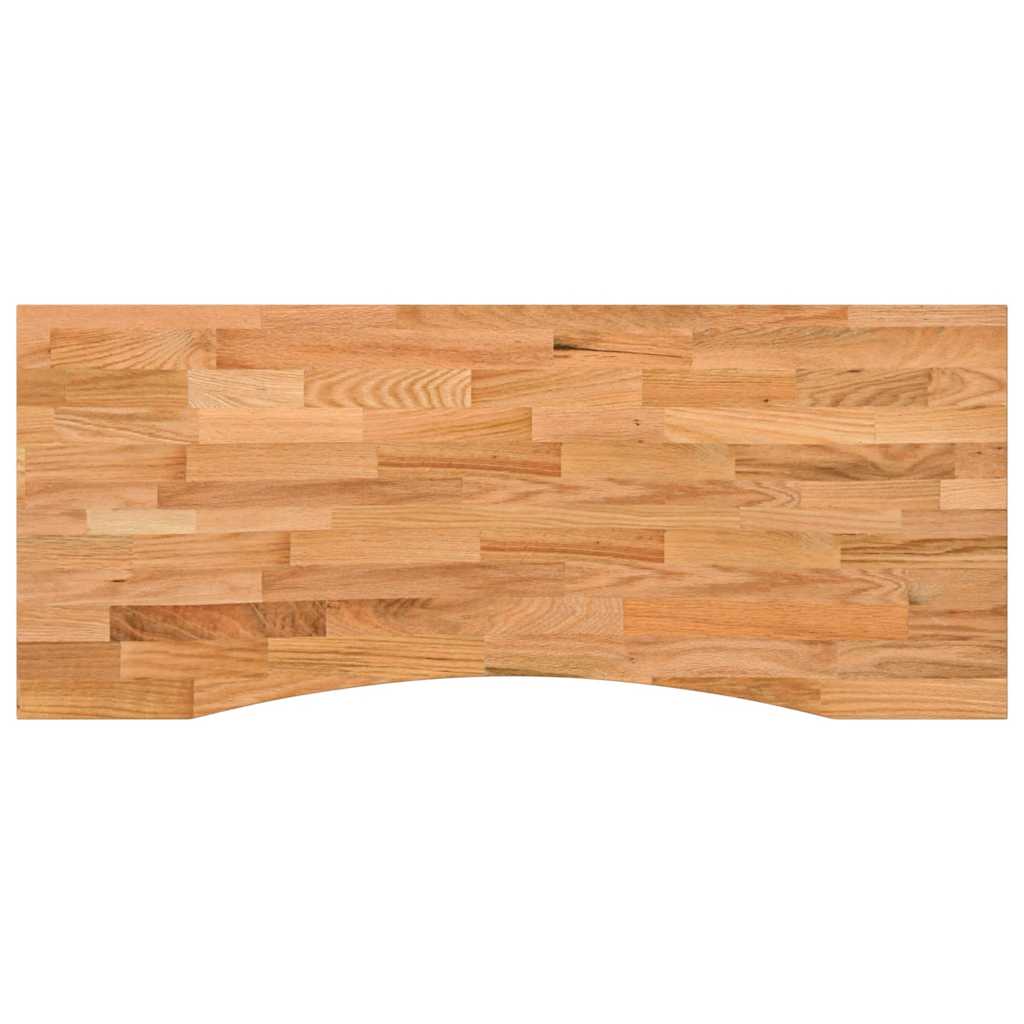 bordplade 120x60x2,5 cm massivt egetræ rektangulær lysebrun