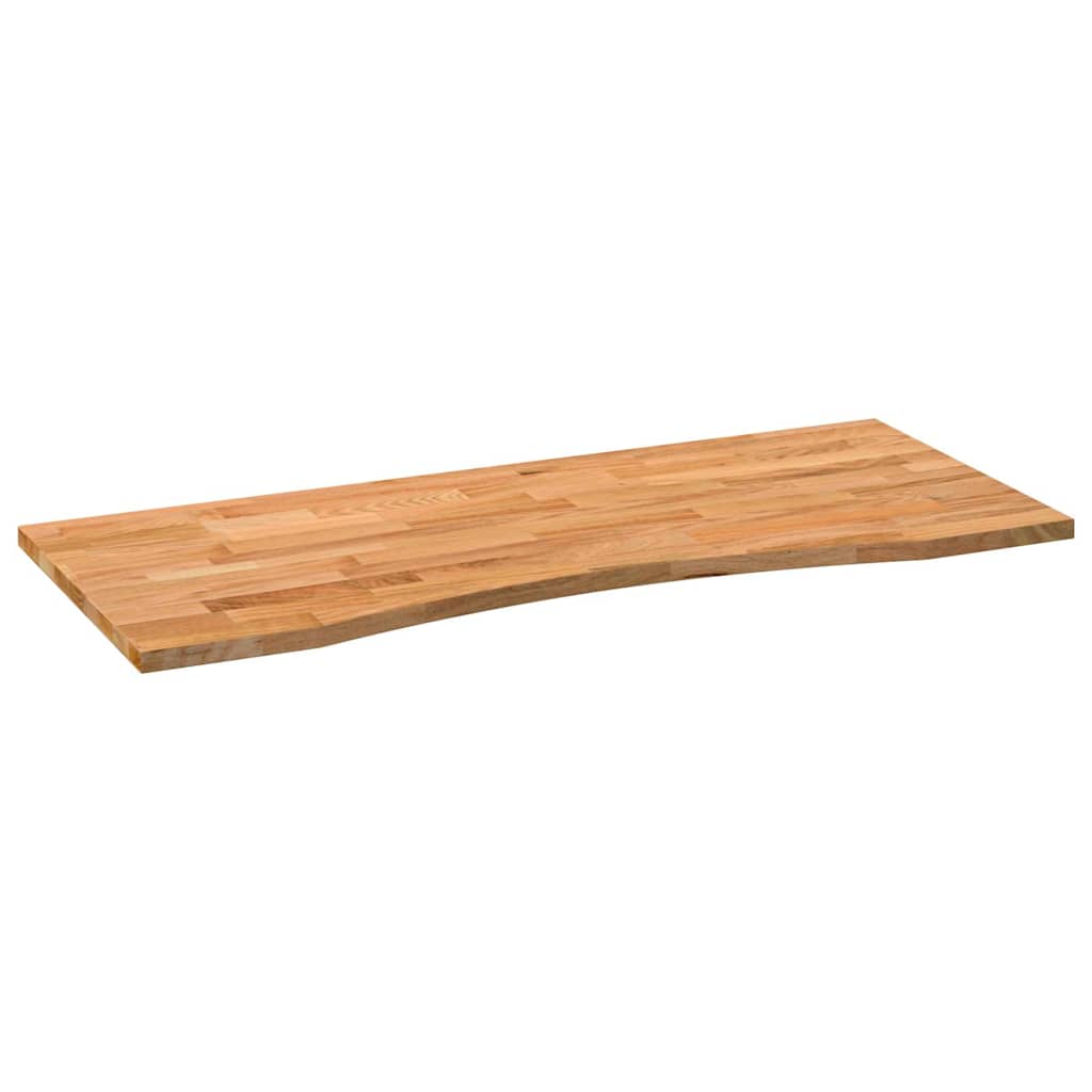 bordplade 120x60x2,5 cm massivt egetræ rektangulær lysebrun