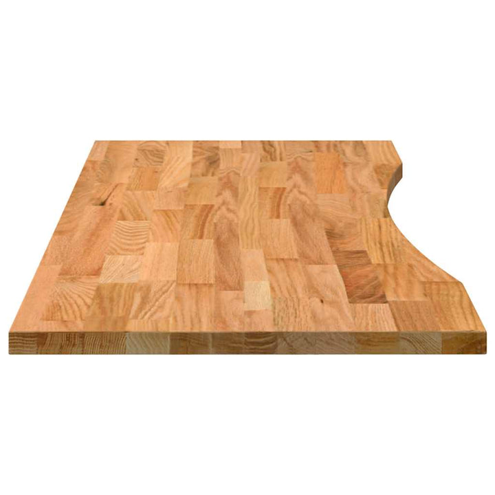 bordplade 120x60x2,5 cm massivt egetræ rektangulær lysebrun