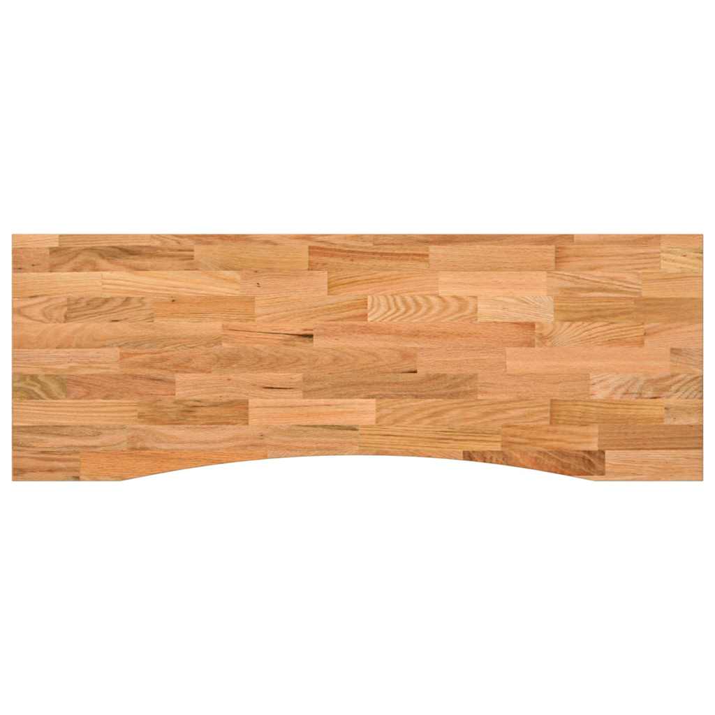 bordplade 140x60x2,5 cm massivt egetræ rektangulær lysebrun