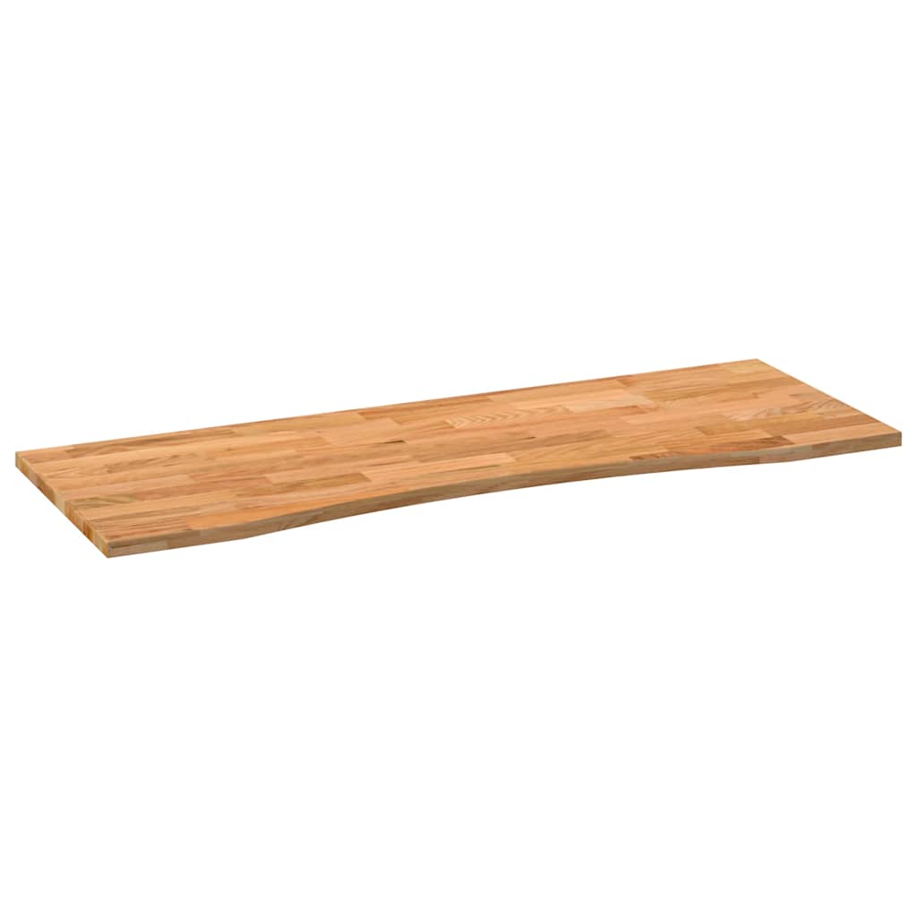 bordplade 140x60x2,5 cm massivt egetræ rektangulær lysebrun