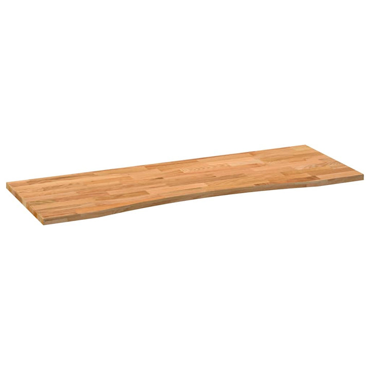 bordplade 140x60x2,5 cm massivt egetræ rektangulær lysebrun
