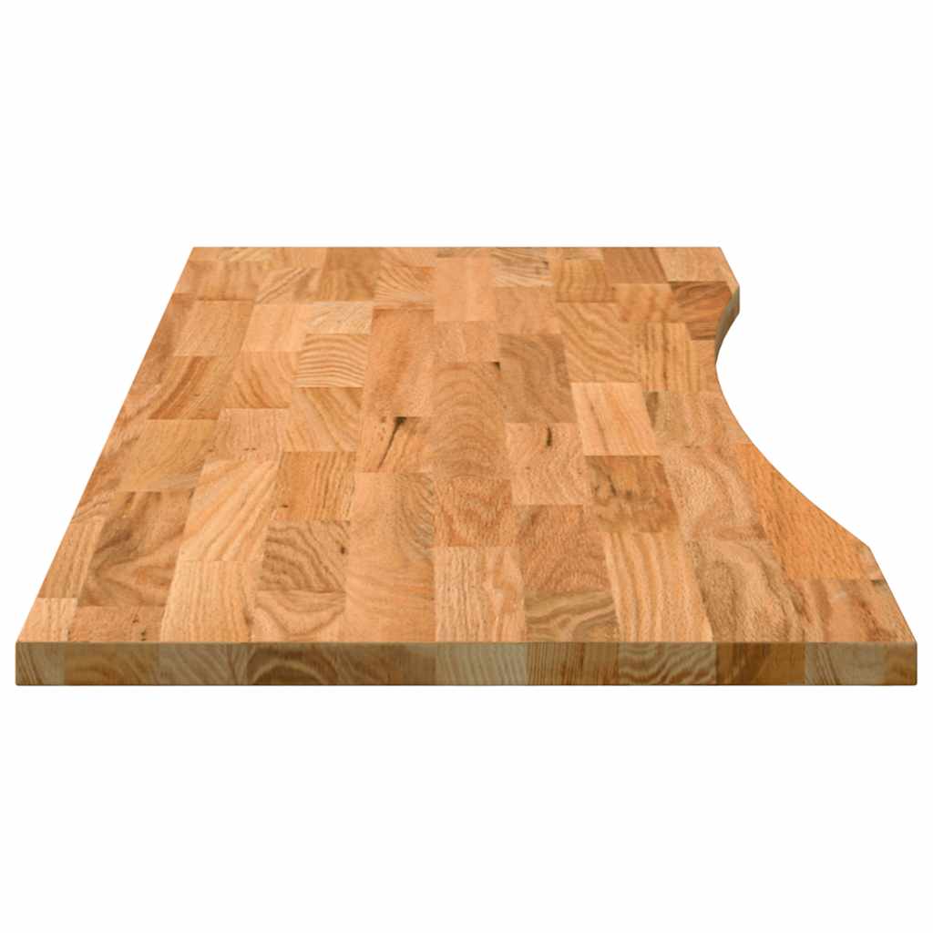 bordplade 140x60x2,5 cm massivt egetræ rektangulær lysebrun