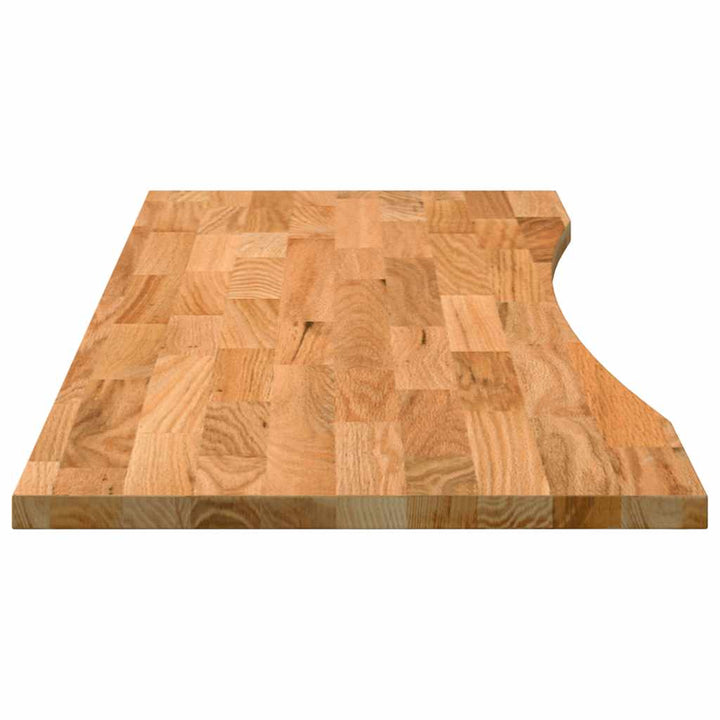 bordplade 140x60x2,5 cm massivt egetræ rektangulær lysebrun