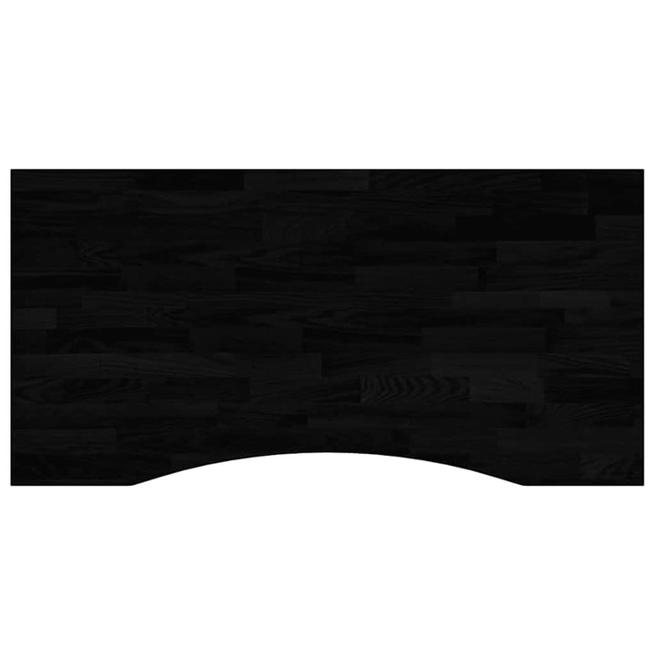bordplade 100x50x2,5 cm massivt egetræ rektangulær mørkebrun