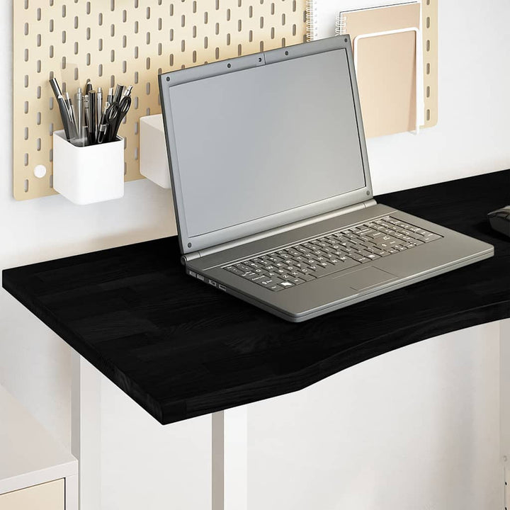 bordplade 100x50x2,5 cm massivt egetræ rektangulær mørkebrun