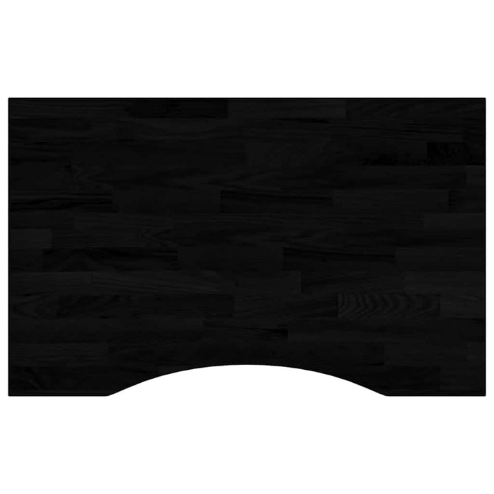 bordplade 80x60x2,5 cm massivt egetræ rektangulær mørkebrun