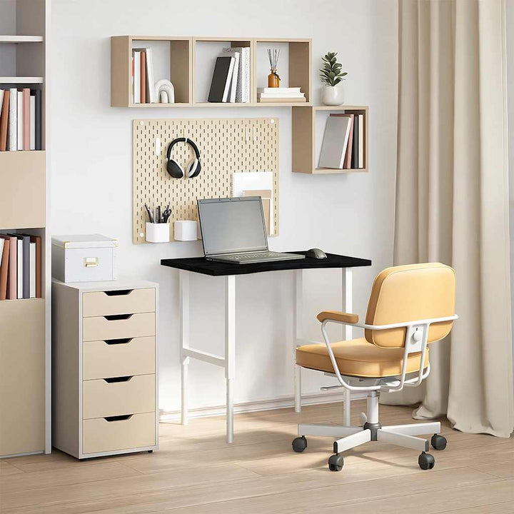 bordplade 80x60x2,5 cm massivt egetræ rektangulær mørkebrun