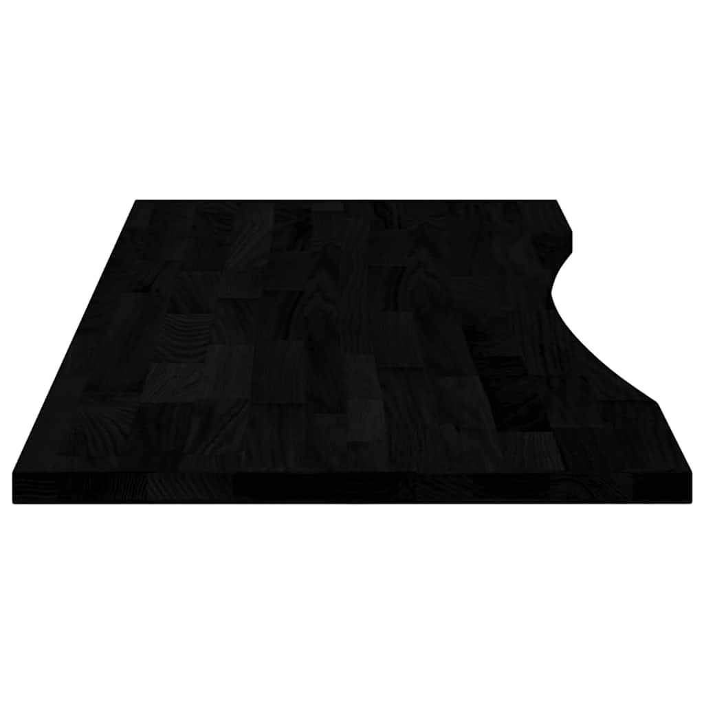 bordplade 120x60x2,5 cm massivt egetræ rektangulær mørkebrun
