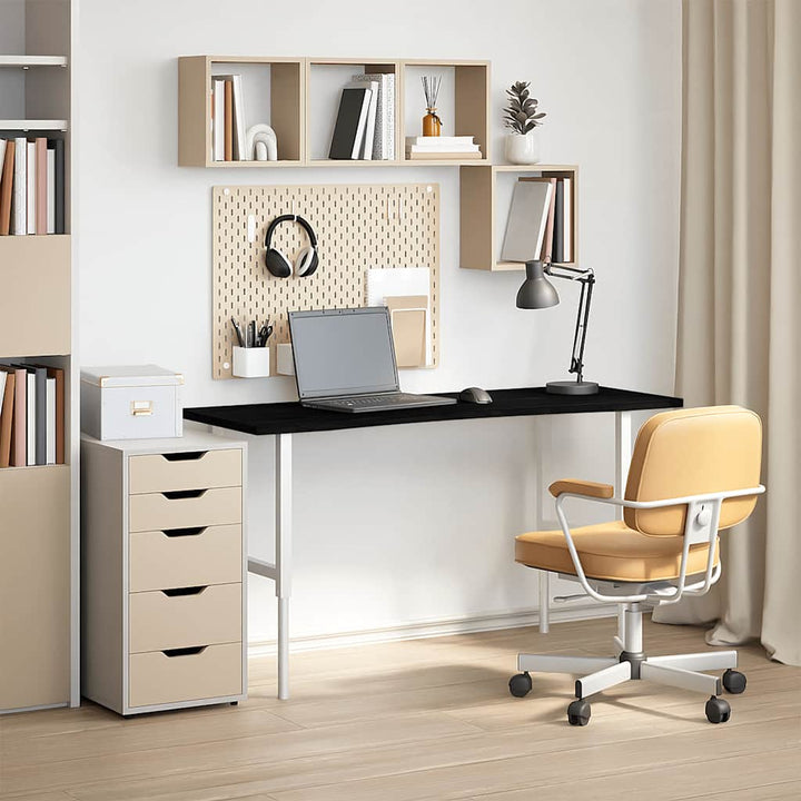 bordplade 140x60x2,5 cm massivt egetræ rektangulær mørkebrun