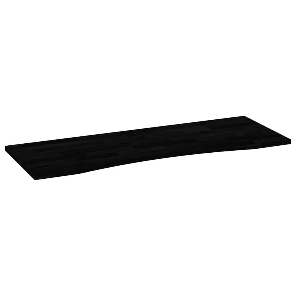 bordplade 140x60x2,5 cm massivt egetræ rektangulær mørkebrun