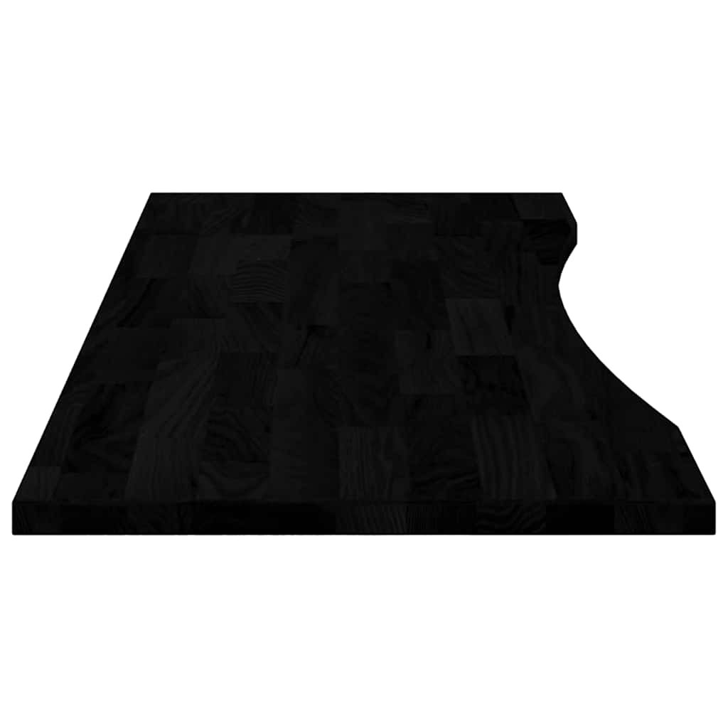 bordplade 140x60x2,5 cm massivt egetræ rektangulær mørkebrun