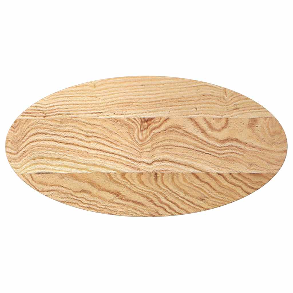bordplade 80x40x2 cm massivt egetræ oval