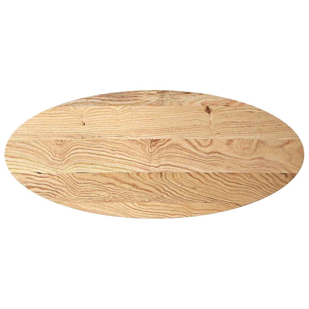 bordplade 140x60x2 cm massivt egetræ oval