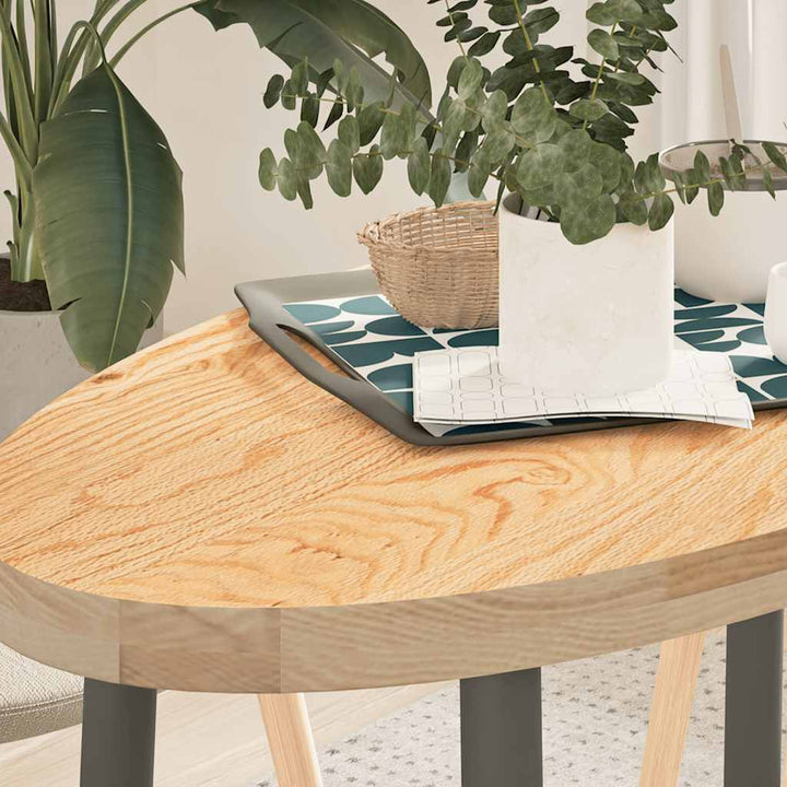 bordplade 100x50x4 cm massivt egetræ oval