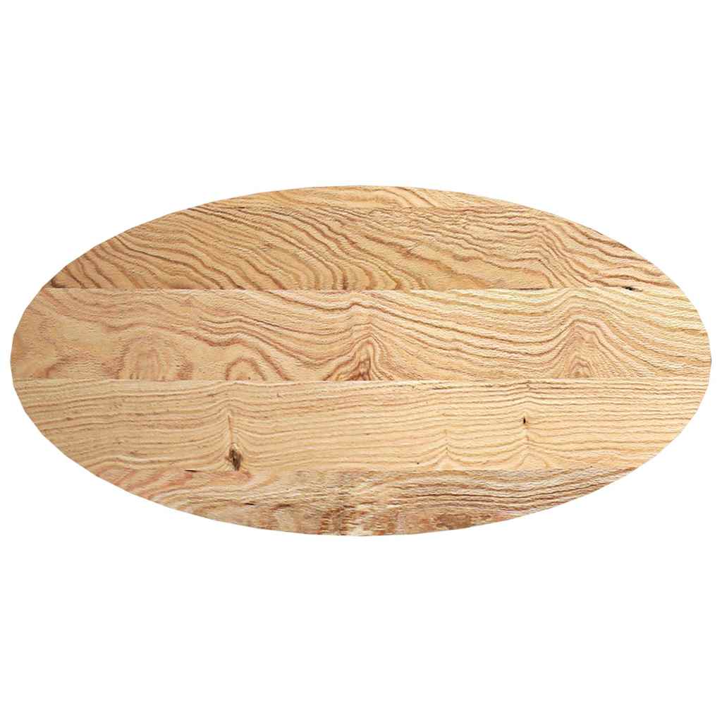 bordplade 120x60x4 cm massivt egetræ oval