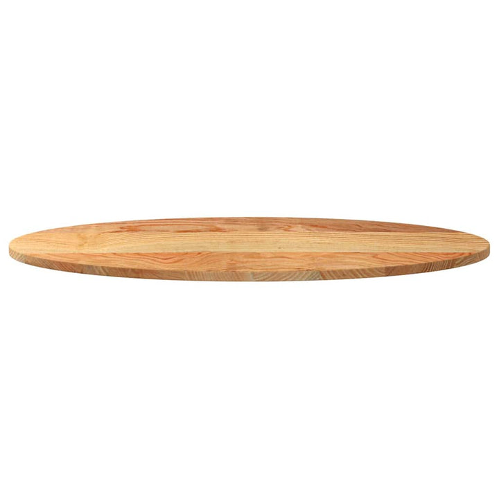bordplade 100x50x2 cm massivt egetræ oval lysebrun