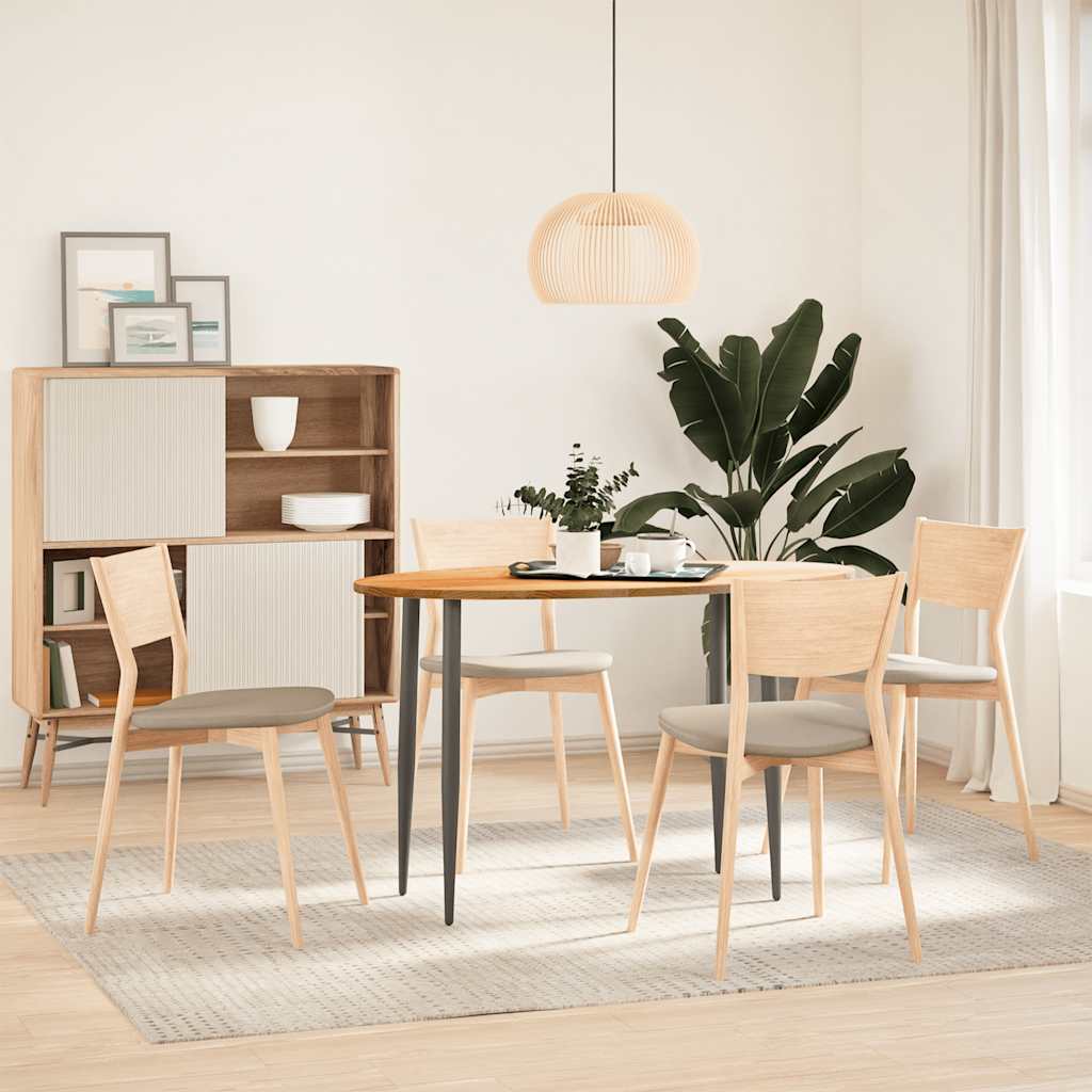 bordplade 120x60x2 cm massivt egetræ oval lysebrun