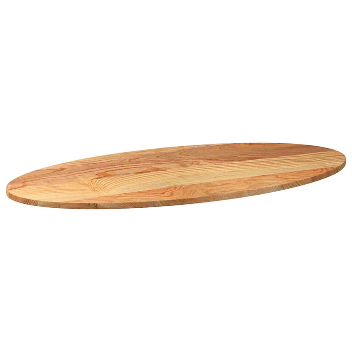 bordplade 120x60x2 cm massivt egetræ oval lysebrun